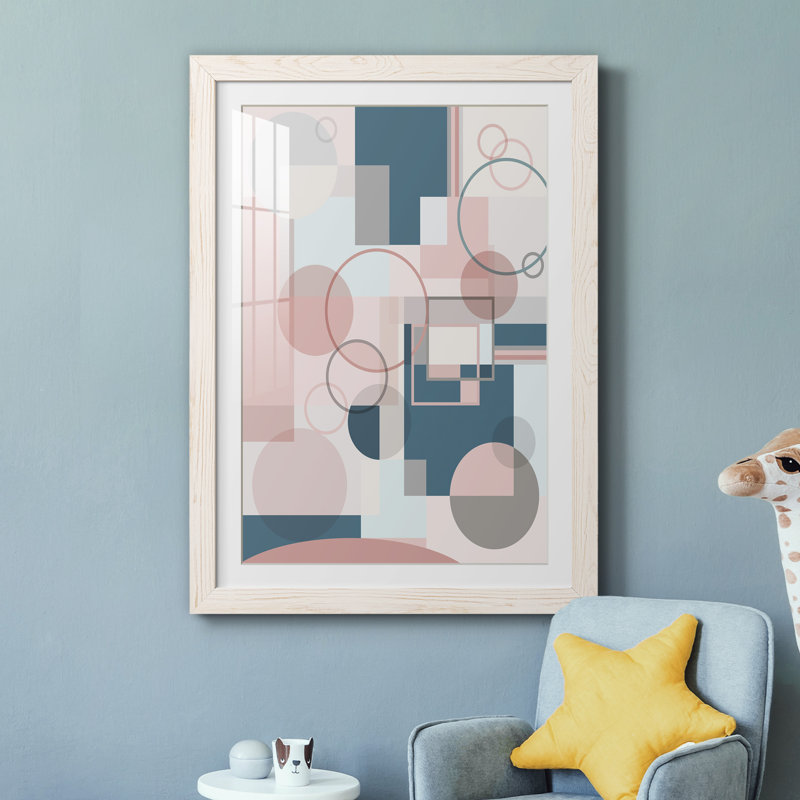 Modern Geo - Cadre photo, reproduction d'art sur papier, H 37,5 po x l 27,5 po x P 1,5 po, Blanc