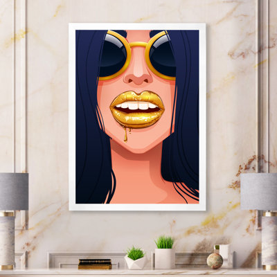 «Sensual Lips Of Glamour Woman Portrait VII», art mural sur toile Glam