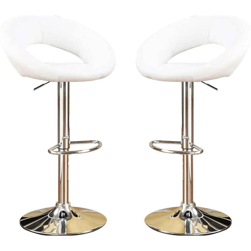 2 chaises à hauteur ajustable avec sièges rembourrés en similicuir et base pour tabourets de salle à manger modernes de 2, repose-pieds