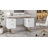 51'' Floating Rectangle Computer Desk with Drawers and Storage Cabinet-1144670620
