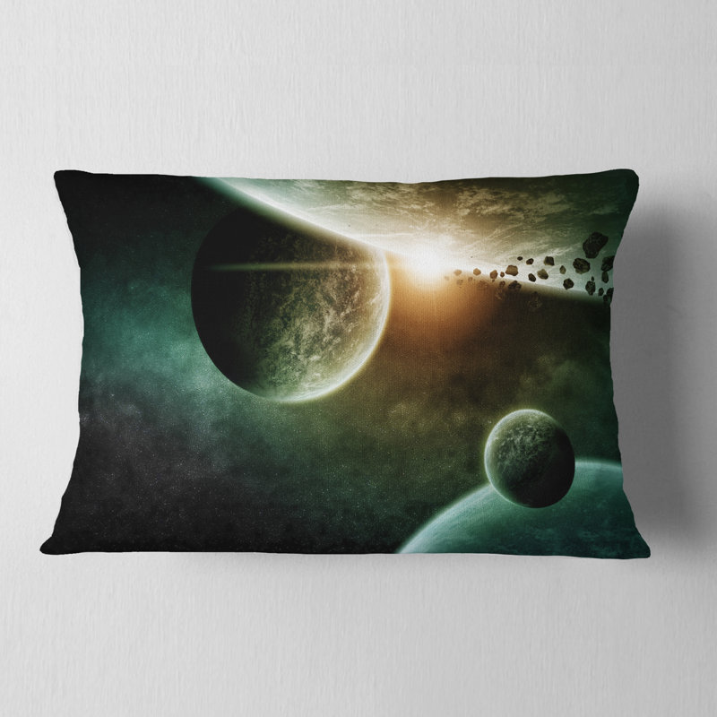 Space Planet - Landscape Printed Throw Pillow