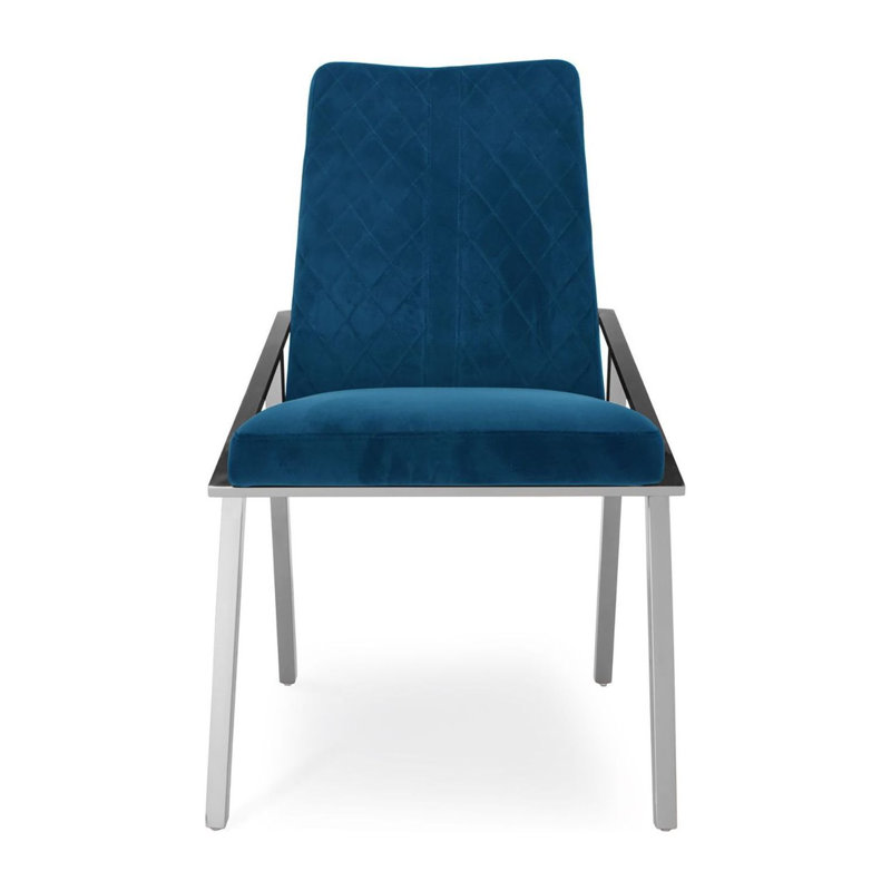 Chaise d'appoint Ingleside, Bleu très foncé, Argent argent