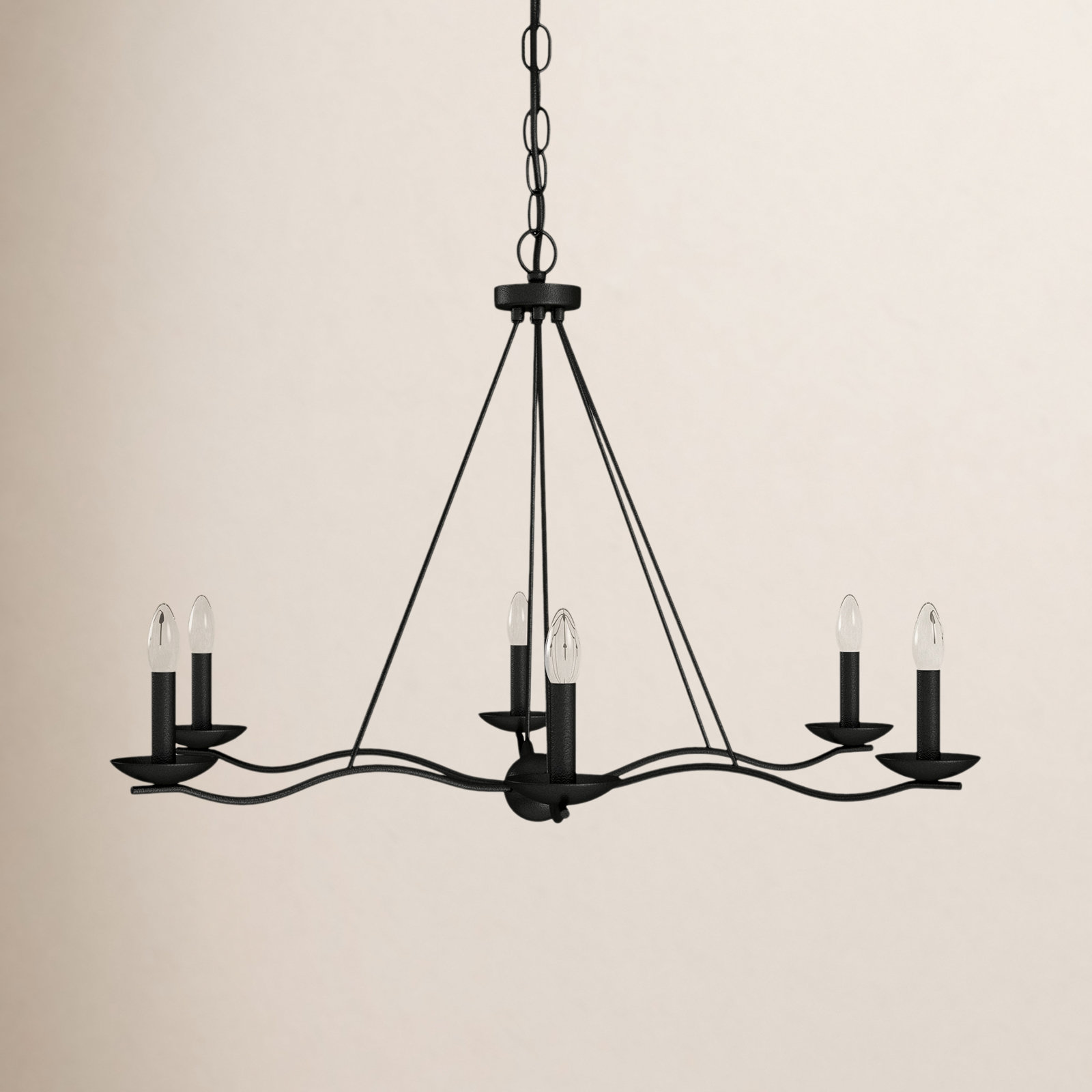 5 - Light Metal Dimmable Chandelier