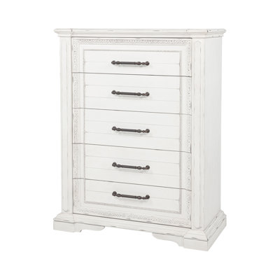 Commode à tiroirs traditionnelle l 45,4 po, blanc