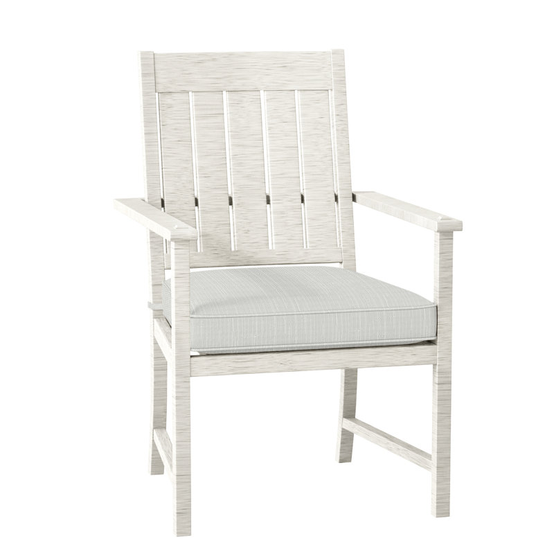 Croquet Patio Dining Armchair with Cushions, Oyster, Welt, Verona Silver