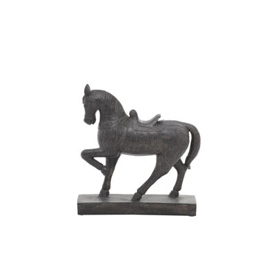Polystone Horse Brown Decorative Sculpture