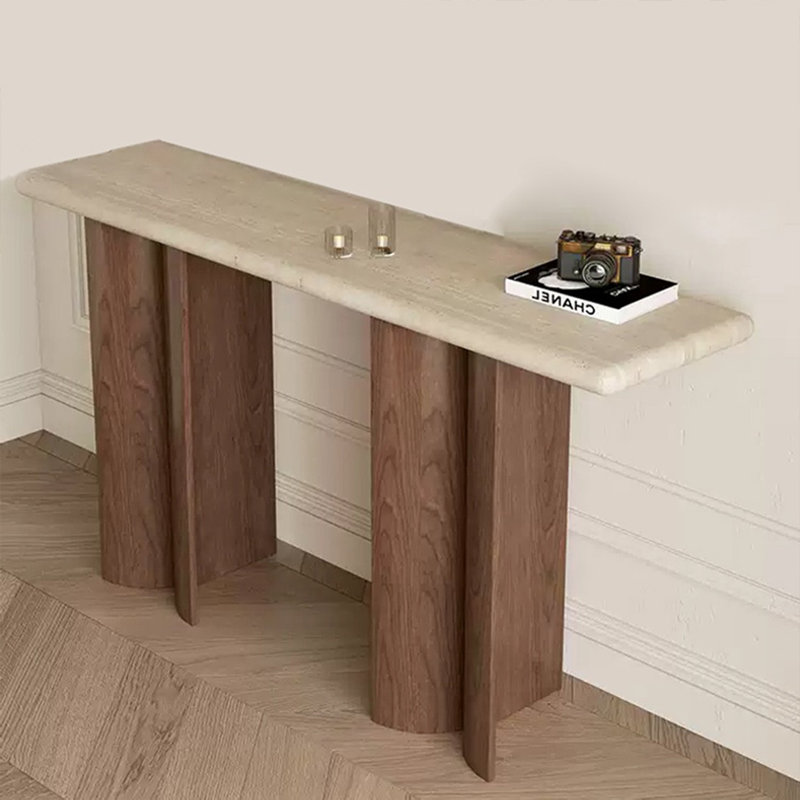 A naturally simple console table, 33.46" H x 55.12" W x 15.75" D