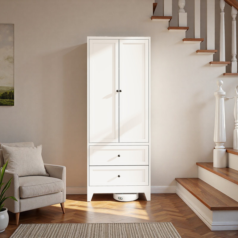 Armoire garde-manger blanche 72 po avec 2 tiroirs, armoire de rangement autoportante avec tablettes réglables, rangement robuste pour épices, vaisselle, petits électroménagers de cuisine, garde-manger, salle à manger