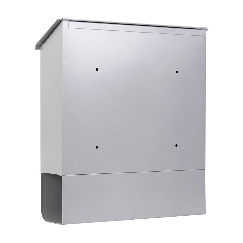Silver Steel Wall Mount Lockable Mailbox with Key Lock