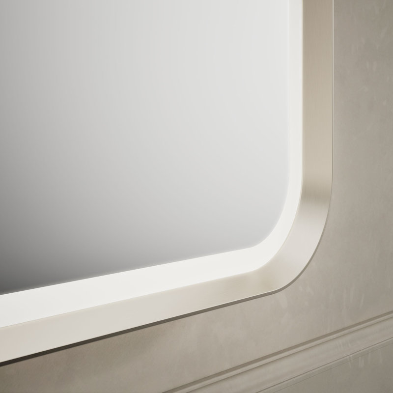 Miroir rectangulaire encadré lumineux Essential 22 "X 34", Nickel brossé