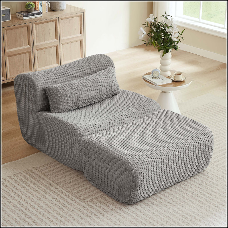 Canapé modulaire Cloud, aucun assemblage requis, 1 siège, Velours côtelé gris