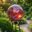 Globe terrestre en verre 10 pouces pour jardin ou cour arrière - rose perle - ensemble de 2-559921389-589394420