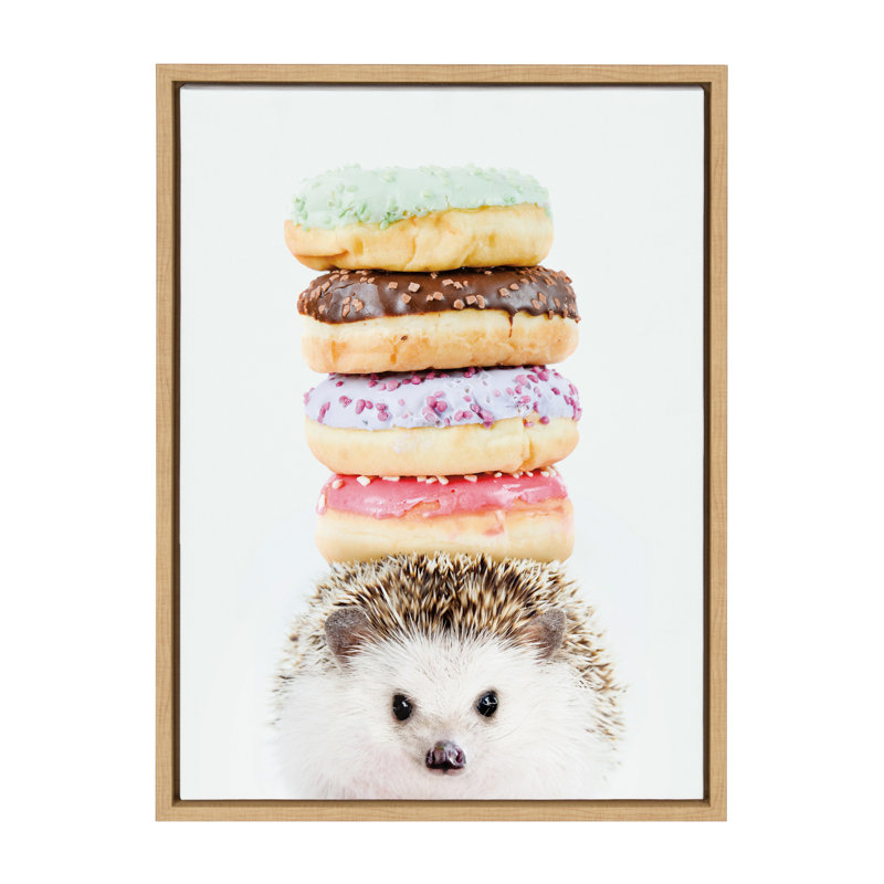«Hedgehog Donuts» par Amy Peterson, reproduction d'art sur toile encadrée