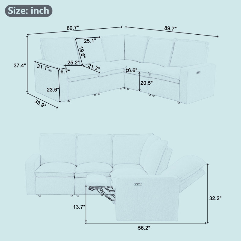 Fauteuil inclinable électrique Jeromey, Beige