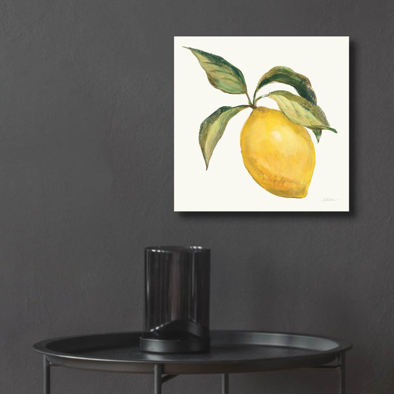 Art mural en verre épique «Le Citron sur crème» par Silvia Vassileva, 12 po x 12 po