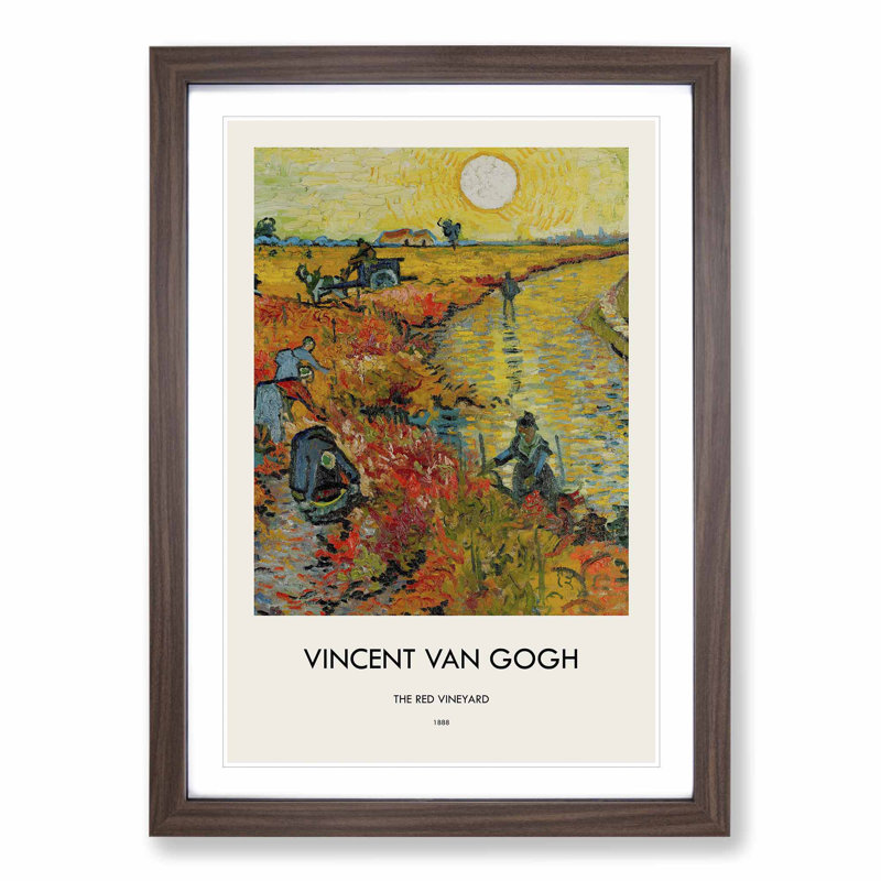 Red Vineyard at Arles by Vincent Van Gogh - Picture Frame Graphic Art, 36cm H x 27cm W x 2cm D