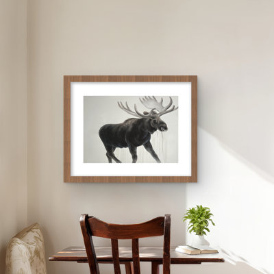 «Walking Moose - Livingroom Holidays», reproduction encadrée