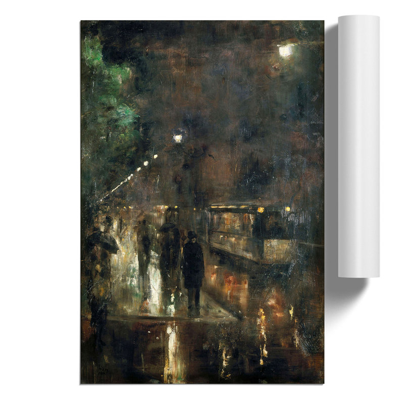 Nocturnal Berlin by Lesser Ury - Frameless Print, 42cm H x 30cm W x 0.1cm D