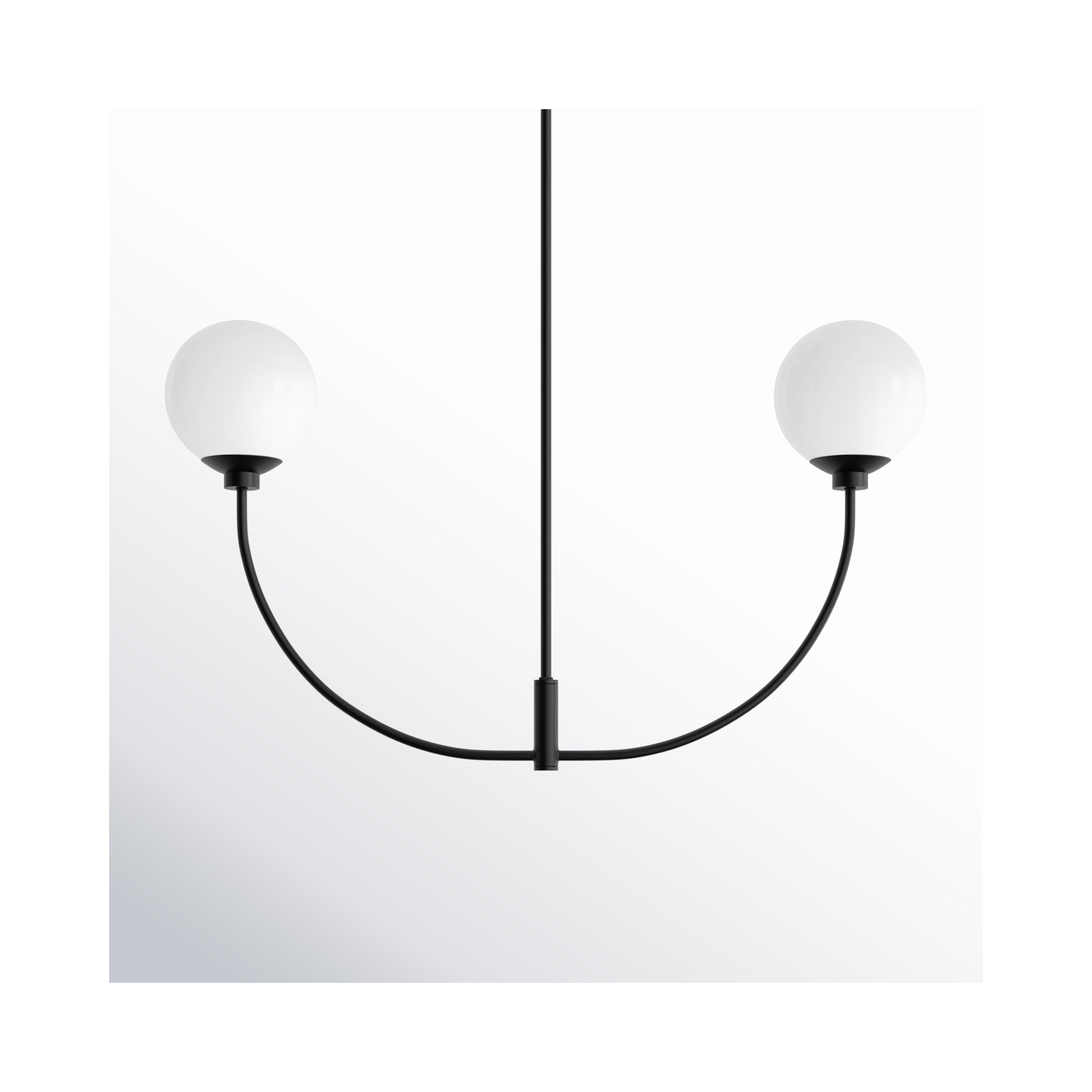 Kyle 2 - Light Metal Chandelier, 21" H x 36" W x 7" D, Black