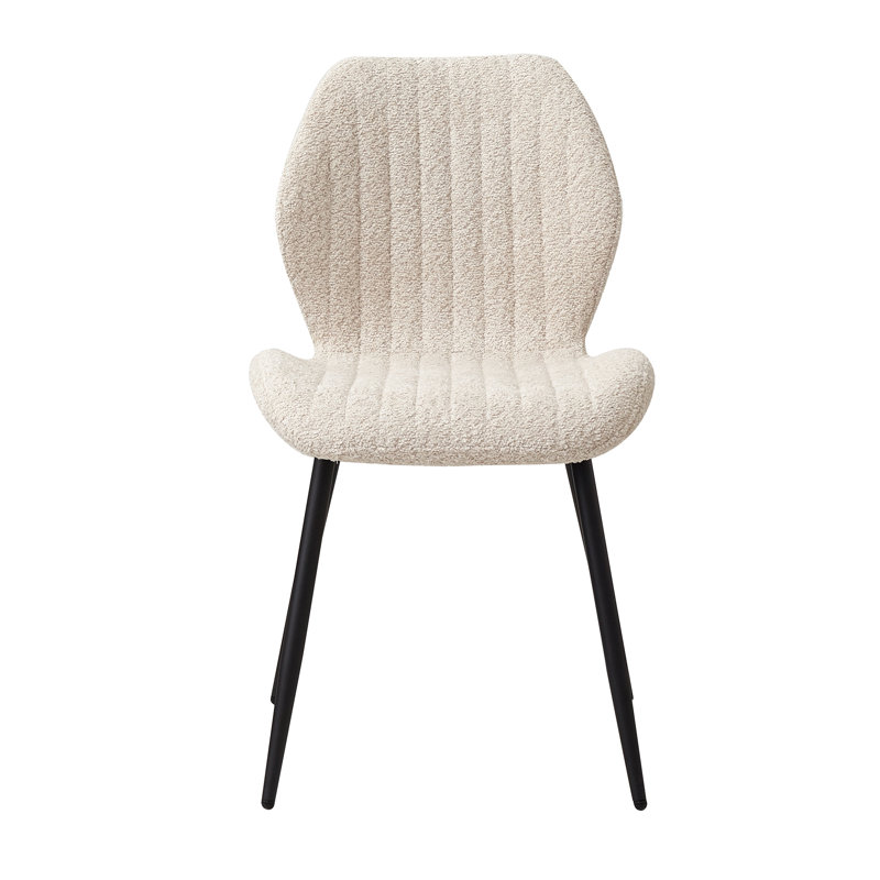 Encinitas 127cm H Upholstered Metal Side Chair, Beige