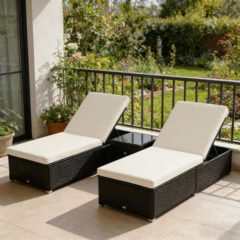 3-Piece Pool Furniture Set, Outdoor Patio