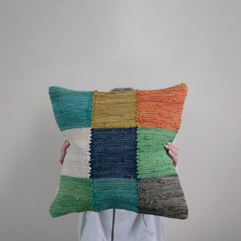 Floral Cotton Blend Throw Pillow