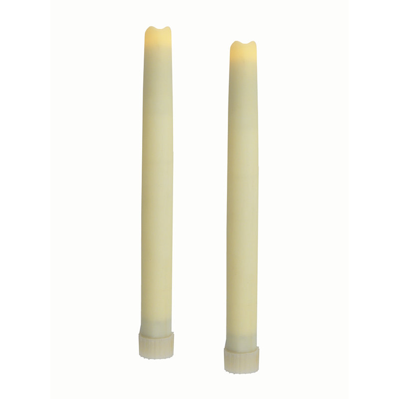 Ensemble de deux chandelles coniques ivoire sans flamme