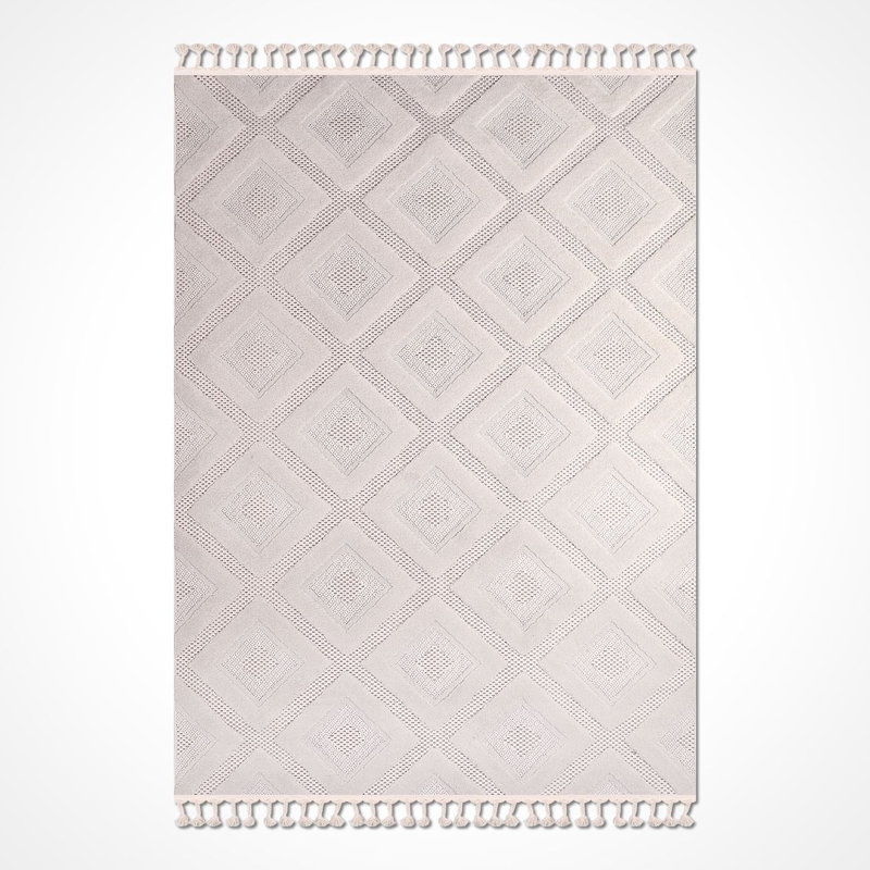 Tapis beige moderne lavable à la machine, Tapis de couloir 2 pi 8 po x 9 pi 11 po