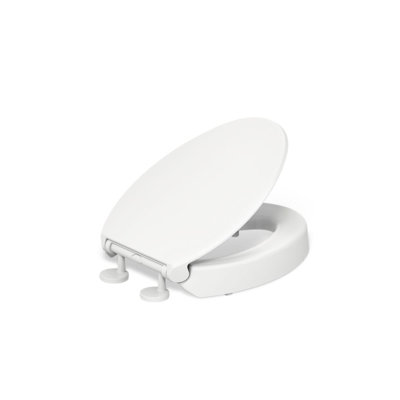 Hyten Elevated Toilet Seat with Quiet-Close Lid and Seat and Grip-Tight Bumpers