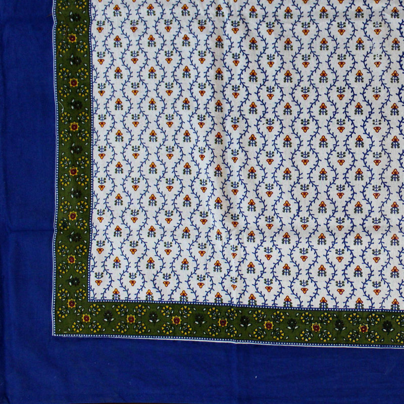 Ensemble de quatre serviettes en coton 18 pi , 72 po x 72 po, Bleu / Vert