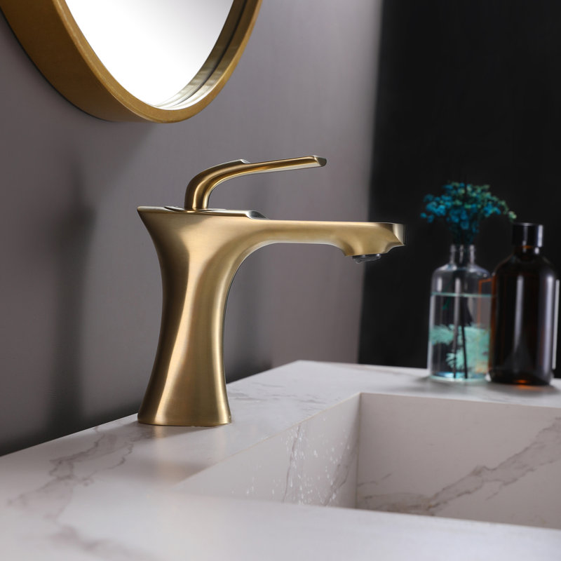 Single-Hole Single-handle Bathroom Faucet, Brushed Gold