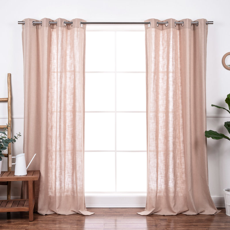 Sickels Semi Sheer Curtain Pair, 52" W x 84" L, Sesame
