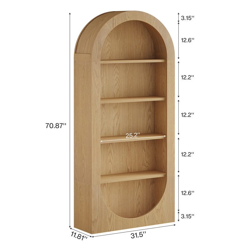 Bibliothèque 70,9 "de haut avec 5 tablettes ouvertes (ensemble de 2)