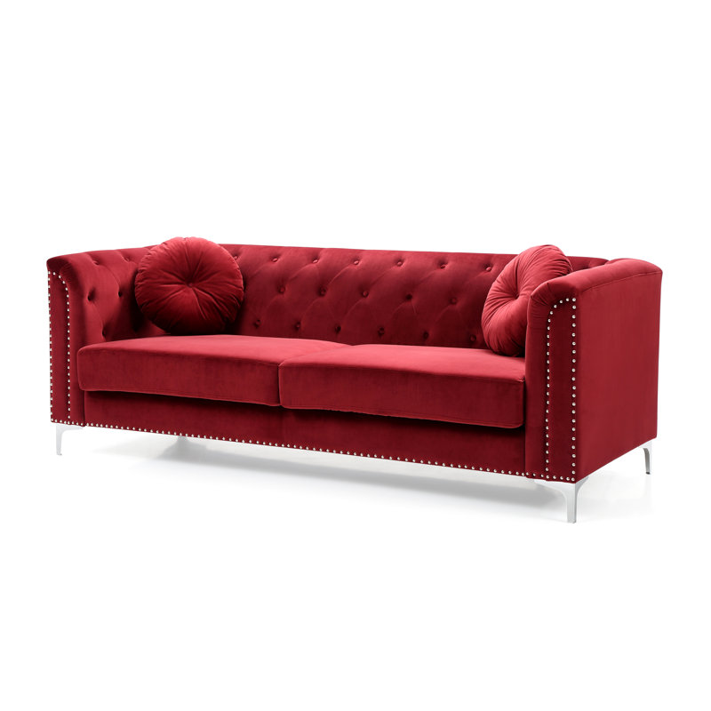 Emmerich Upholstered 83'' Sofa, Burgandy