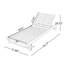 Chaise longue inclinable d'extérieur avec dossier à 3 positions et coussin, teck clair et gris foncé