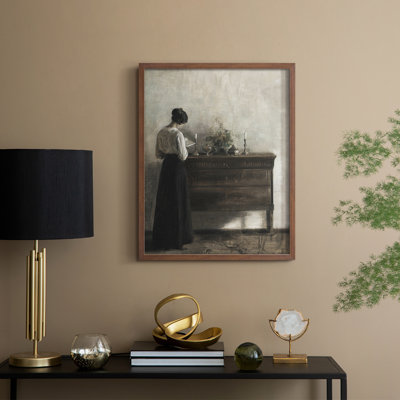 «Vintage Portrait Print Cxxv», reproduction encadrée - bois massif