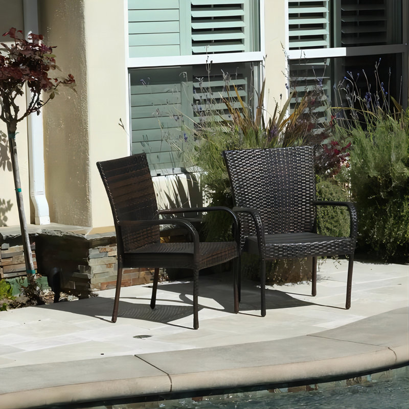Chaise d'extérieur en osier de patio, Brun