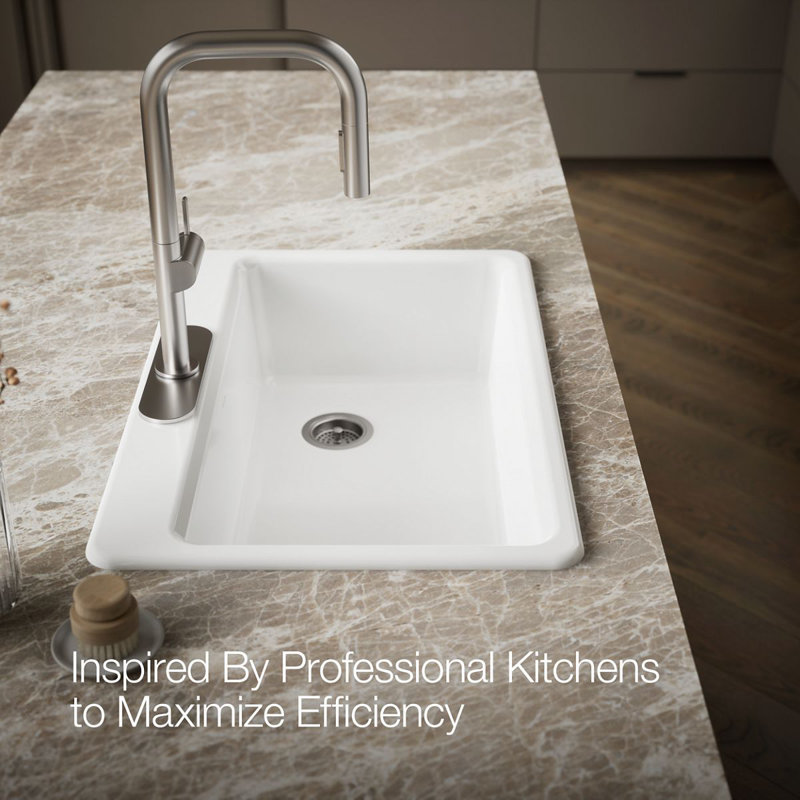 Riverby 33" Top-Mount Single-Bowl Kitchen Sink, White, 3 hole