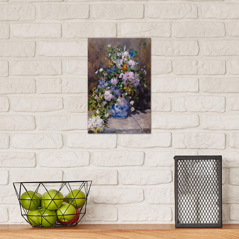 Spring Bouque (grande Vaso Di Fiori) by Pierre-Auguste Renoir - Painting on Canvas, 30.48 cm H x 45.72 cm W, No Frame