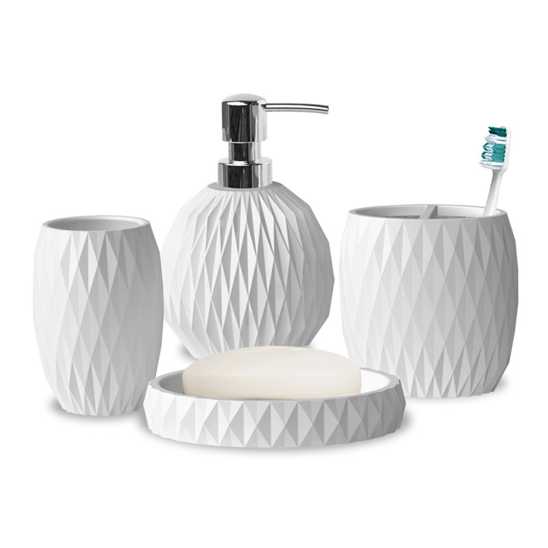 Bathroom Accessory Set, White