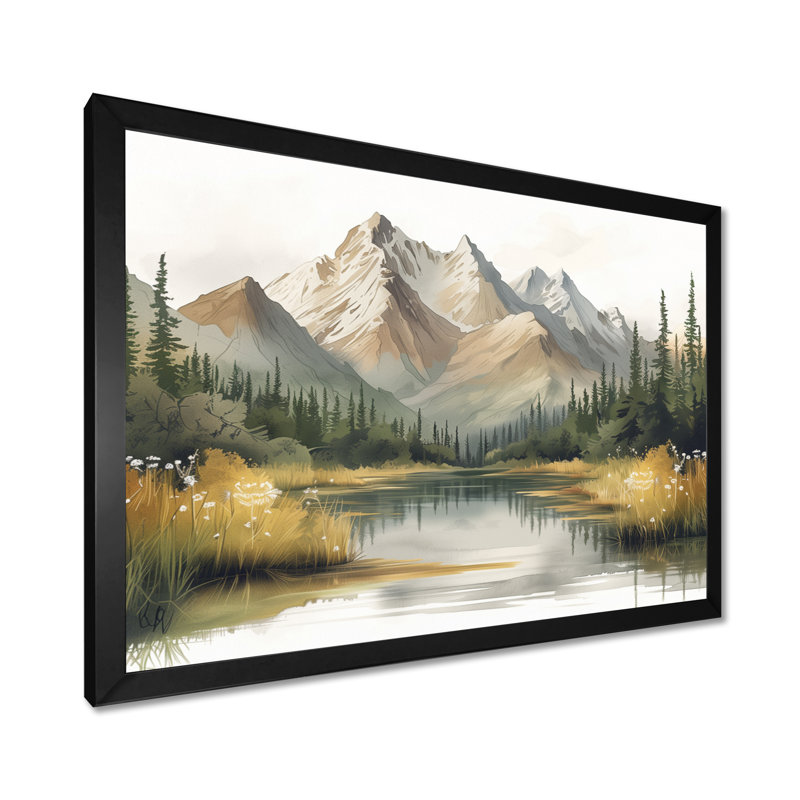 Alaska Winter River into Denali National Park II - Alaska, art mural, Toile encadrée noire simple, H 16 po x l 32 po x P 1 po