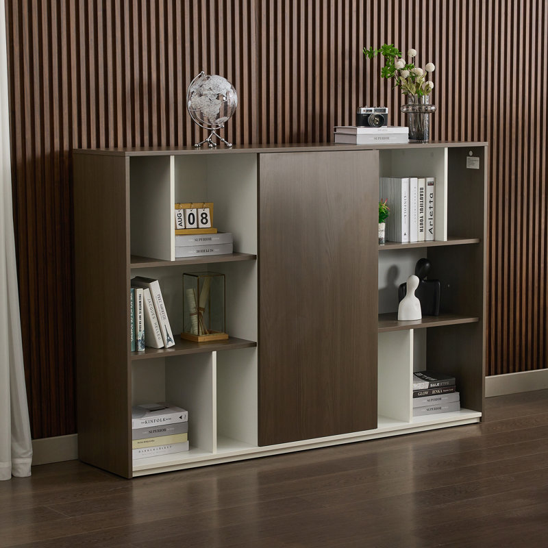 Okeysen 3-in-1 Executive Bookcase: Storage, Suit Hanging Wardrobe & Display Shelves for Office