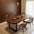 Modern Medieval Style Solid Wood Rectangular Dining Table-1848360708