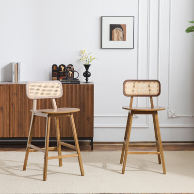 Tabouret de bar d'intérieur en bois, ensemble de 2