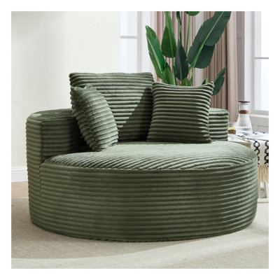 Canapé-lit modulaire rond vert avec mousse à mémoire de forme