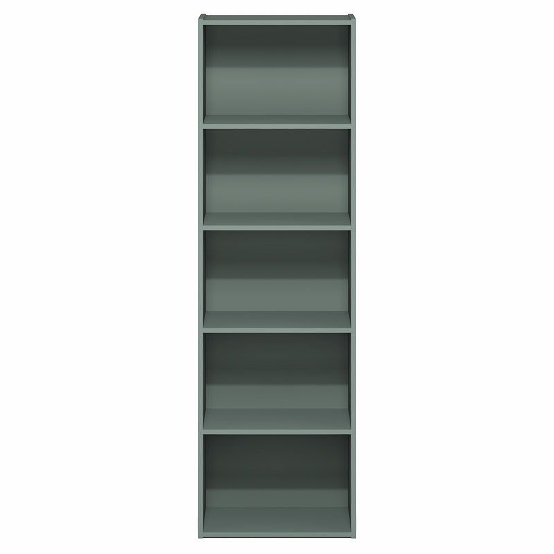 Cannice Standard Bookcase, (5 Shelves) 52.1" H x 15.8" W x 9.4" D, Green