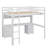 Full-Size Loft Bed Set, Comprising Desk, Cabinets, Drawers, Bedside Tray, And Power Charging Port