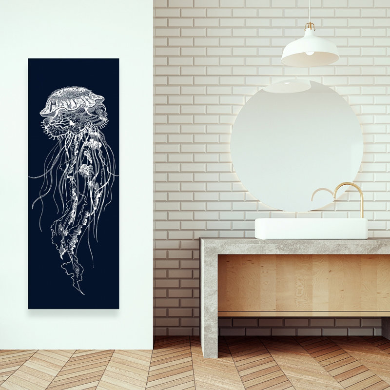 Toile détaillée de méduse | Décor de chambre à coucher marine