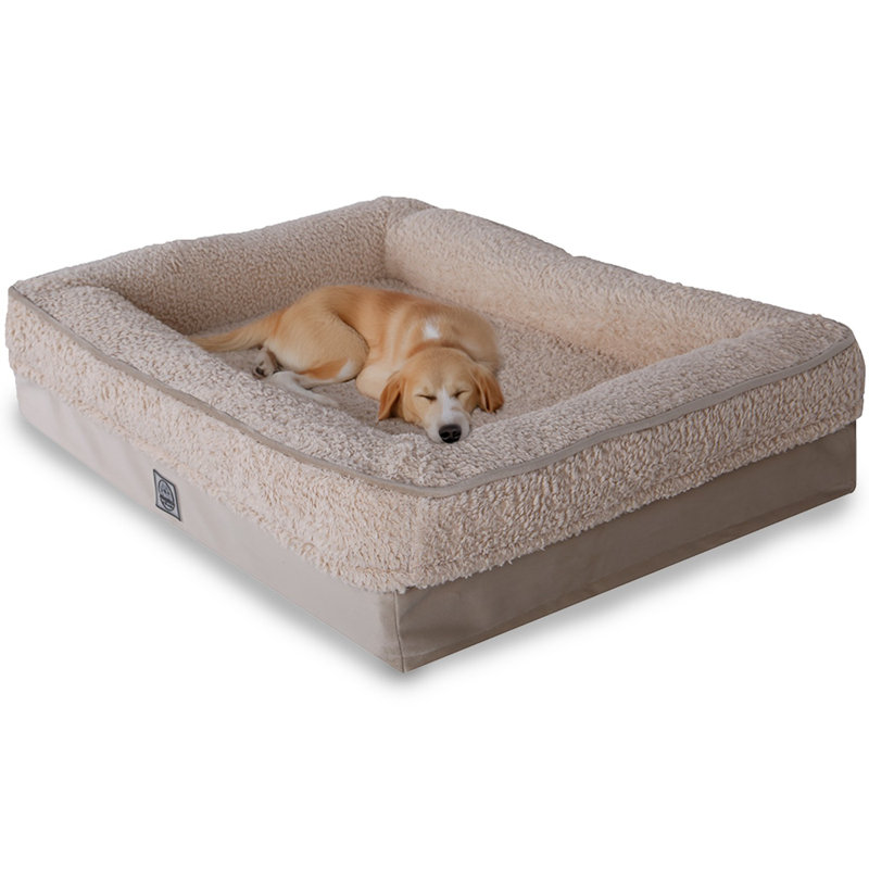 Jungolica Orthopedic Pet Bed, 115cm H x 95cm W x 23cm D, Brown