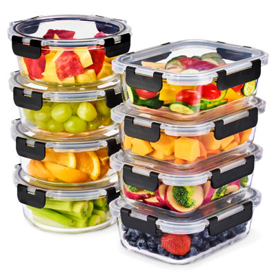  Sorbus Glass Meal Prep Containers with Airtight Lids - 8 Pack Set